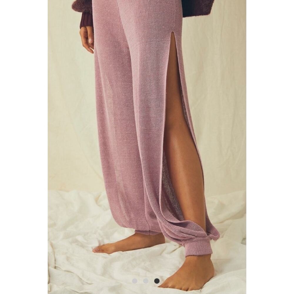 NEW Free People Beach Check It Out Sweater Pants in Floral Dust Combo Lg Comfort - Picture 3 of 16